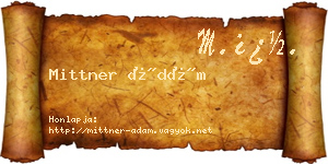 Mittner Ádám névjegykártya